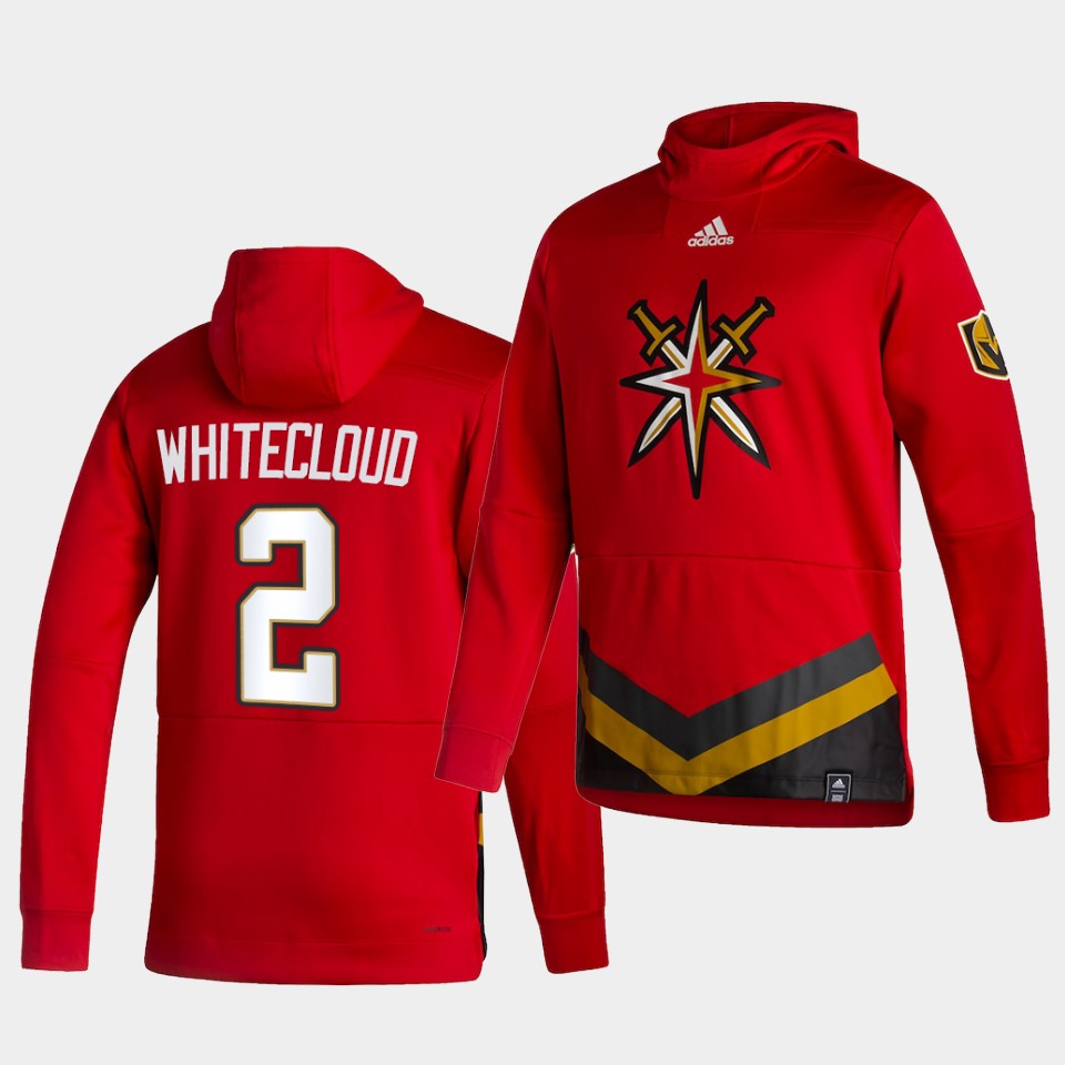 Men Vegas Golden Knights #2 Whitecloud Red NHL 2021 Adidas Pullover Hoodie Jersey->more nhl jerseys->NHL Jersey